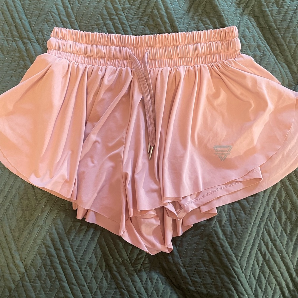 Light pink flowy butterfly shorts